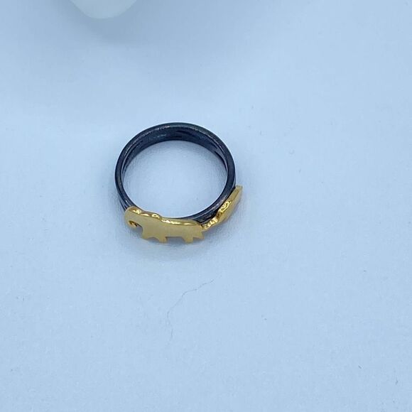 Elephant Stainless Steel Ion Plated Two-Tone Ring Sizes 5,6 - Picture 4 of 5